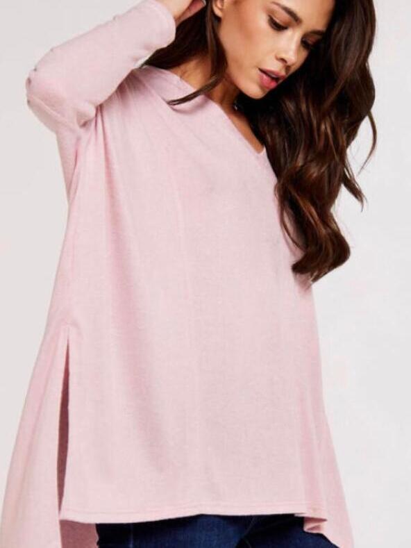 pink soft touch oversized top
