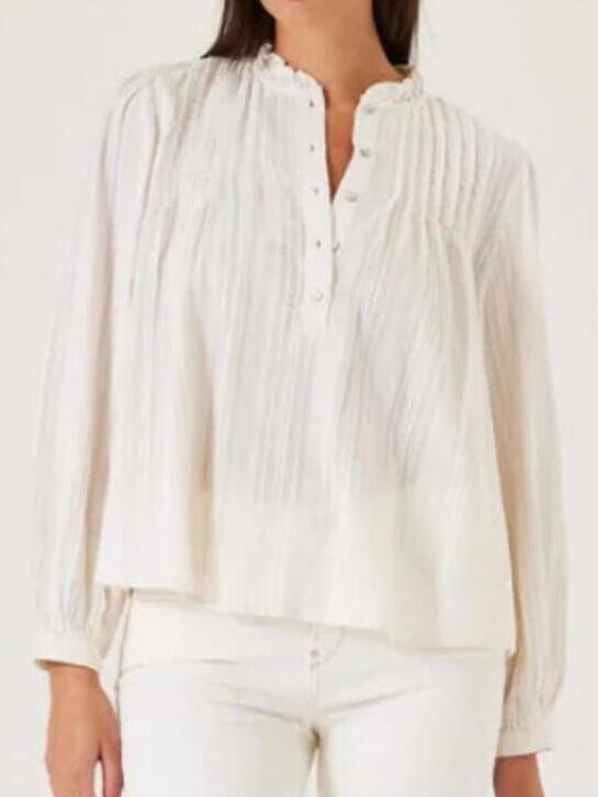 blouse off white dentellée