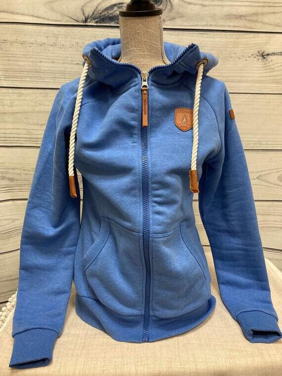 Hoodie front zipper color indigo 