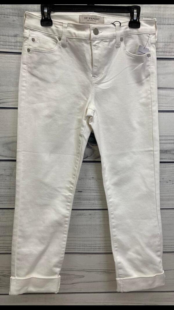 Liverpool crop white jeans 
