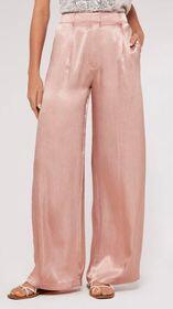 satin pink wide leg pants